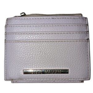 VTG Steve Madden Purple Dusty Lavender Snap Wallet Card Holder ID Window Zipper